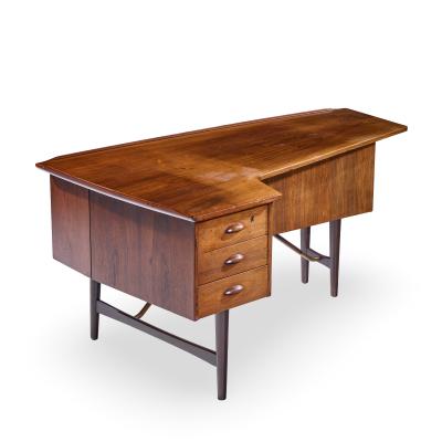 Peter L vig Nielsen Peter Lovig Nielsen Peter Lovig Nielsen Mid Century Danish Rosewood Boomerang Desk