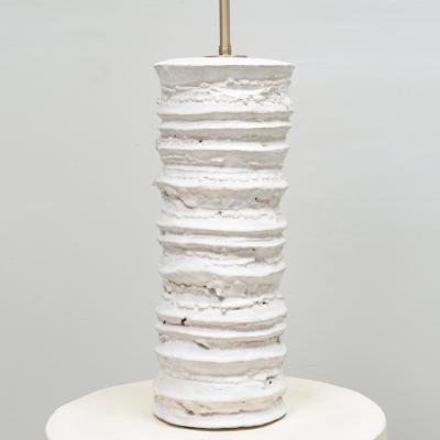 Peter Lane Pair of Bespoke Sculptural Ceramic Accordion Lamps