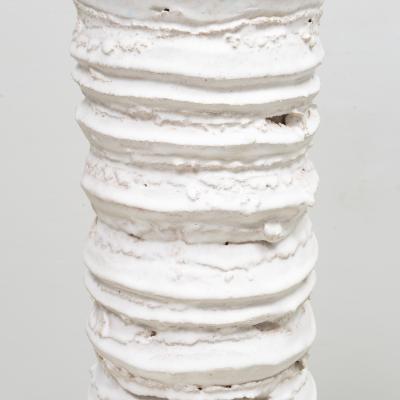 Peter Lane Pair of Bespoke Sculptural Ceramic Accordion Lamps