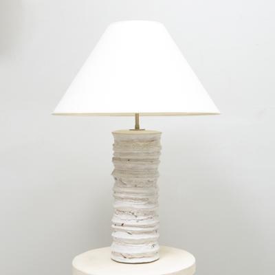 Peter Lane Pair of Bespoke Sculptural Ceramic Accordion Lamps