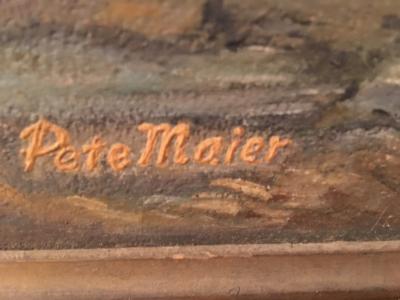 Peter Maier MID CENTURY MEDIEVAL SACRIFICE TO LION DEN PAINTING