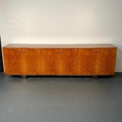 Peter Marino Modern Sideboard or Cabinet in Maple Marble and Brass Monumental