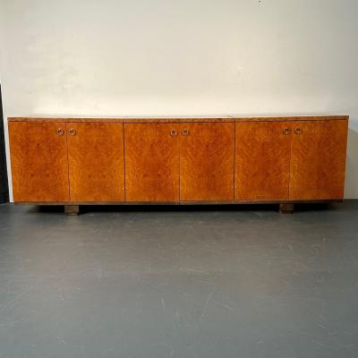 Peter Marino Modern Sideboard or Cabinet in Maple Marble and Brass Monumental