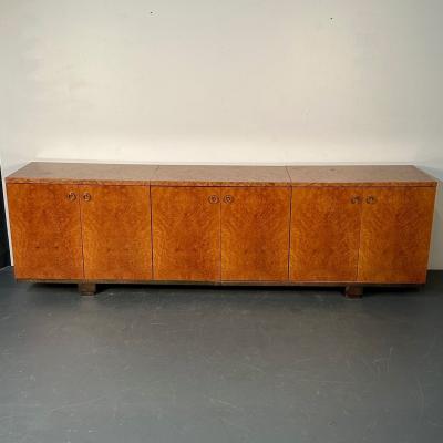 Peter Marino Modern Sideboard or Cabinet in Maple Marble and Brass Monumental