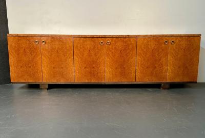 Peter Marino Modern Sideboard or Cabinet in Maple Marble and Brass Monumental