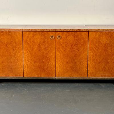 Peter Marino Modern Sideboard or Cabinet in Maple Marble and Brass Monumental