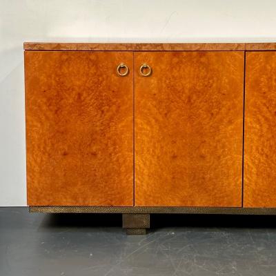 Peter Marino Modern Sideboard or Cabinet in Maple Marble and Brass Monumental