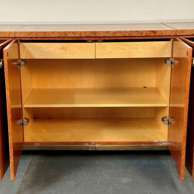 Peter Marino Modern Sideboard or Cabinet in Maple Marble and Brass Monumental