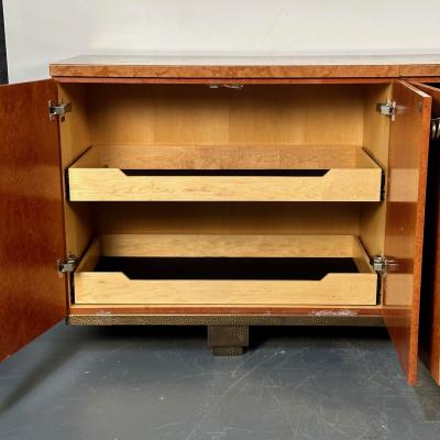 Peter Marino Modern Sideboard or Cabinet in Maple Marble and Brass Monumental