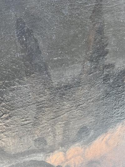 Peter Paul Rubens OLD MASTER WOMAN READING BOOK WITH COW DONKEY FOLLOWER OF RUBENS PAINTING