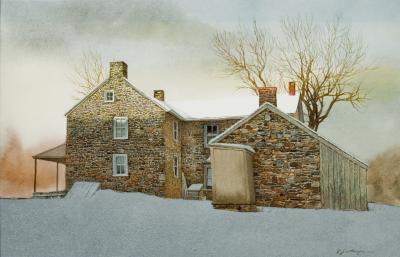 Peter Sculthorpe Stone Farm House in Snow