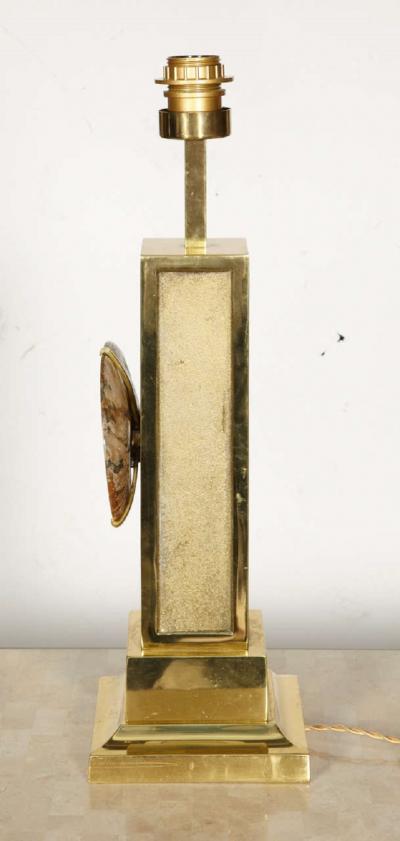Peter Van Heeck 1970s bronze lamp with ammonite by Peter Van Heeck