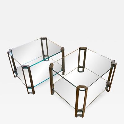 Peter Van Heeck Pair of bronze side tables by Peter Van Heeck