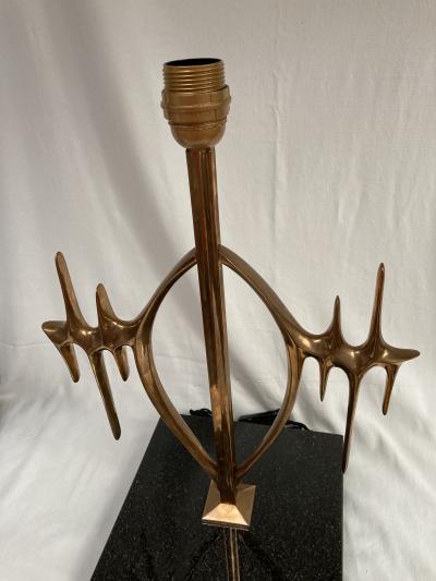 Peter Van Heeck Pair of sculptural bronze table lamps by Peter van Heeck