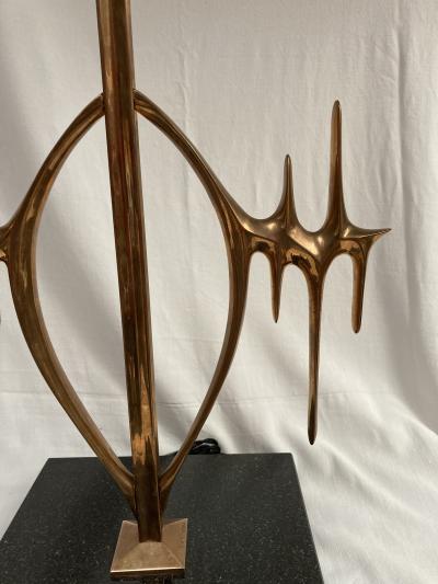 Peter Van Heeck Pair of sculptural bronze table lamps by Peter van Heeck