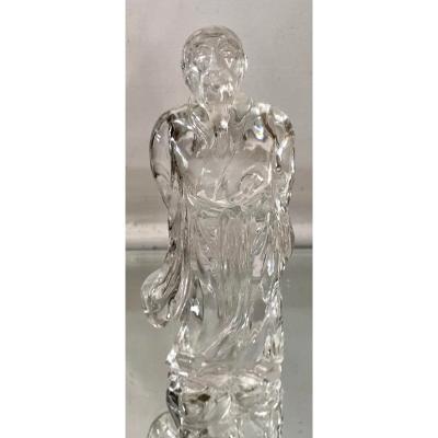 Petit Antique Chinese Rock Crystal Sculpture of a Scholar