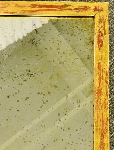 Petite Hollywood Regency Style Coffee Table Giltwood Base Antiqued Mirror Top