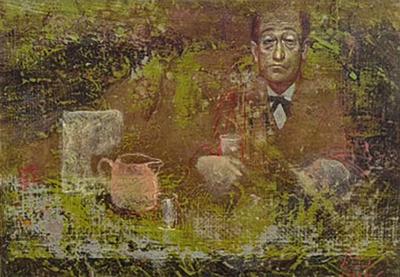 Petite Original Jean Charles Bouloc Oil Painting of a Man