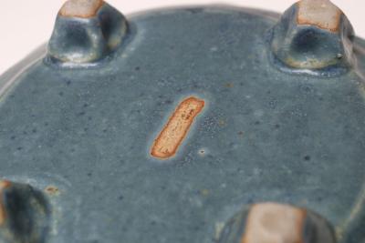 Petite Vintage Blue and Green Studio Pottery Square Planter by Deanna Nichols