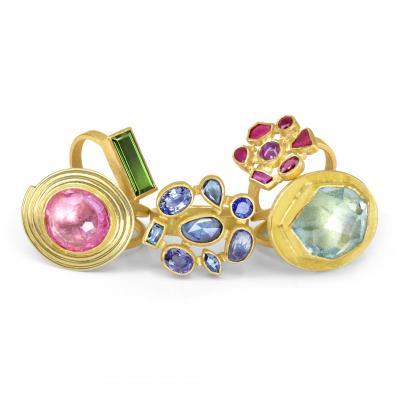 Petra Class One of a Kind Ruby 22k Gold Mosaic Ring Petra Class 2024