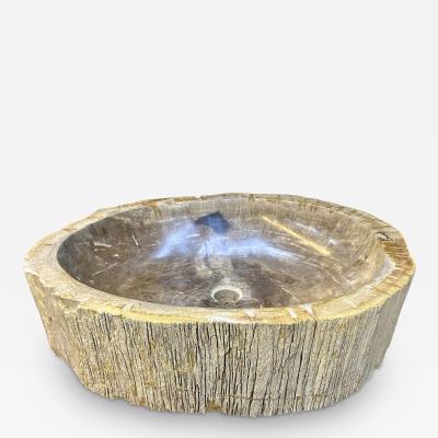 Petrified Wood Sink Grey Beige Tones Organic Modern Top Quality IDN 2023