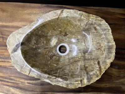 Petrified Wood Sink In Beige Brown Grey Tones Organic Modern Top Quality
