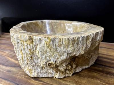Petrified Wood Sink In Beige Brown Grey Tones Organic Modern Top Quality