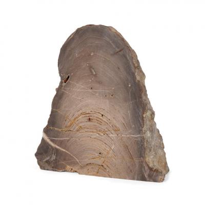 Petrified wood specimen and amethyst geode