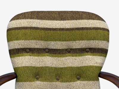 Philip Arctander Philip Arctander Style Lounge Chair Wool Walnut Denmark 1940s