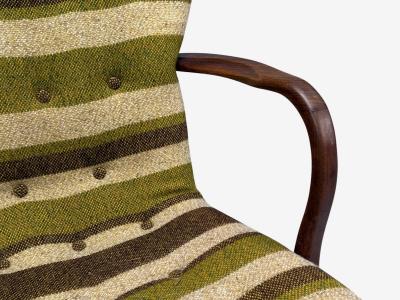 Philip Arctander Philip Arctander Style Lounge Chair Wool Walnut Denmark 1940s