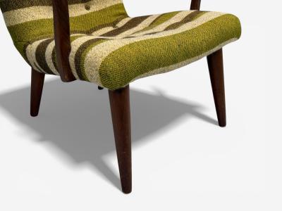 Philip Arctander Philip Arctander Style Lounge Chair Wool Walnut Denmark 1940s