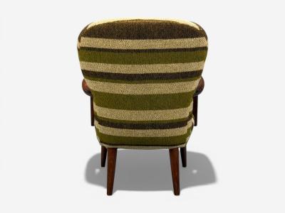Philip Arctander Philip Arctander Style Lounge Chair Wool Walnut Denmark 1940s