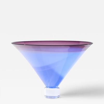 Philip Baldwin Philip Baldwin Monica Guggisberg Mid Century Blue Art Glass Vase