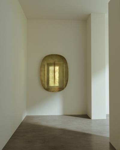 Philip Jividen American Contemporary Brass Slit Mirror