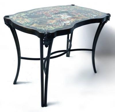 Philip Kelvin LaVerne Philip and Kelvin LaVerne Pompadour Occasional Table in Patinated Bronze