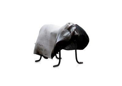 Philip Michael Wolfson TSUKOMOGAMI SHEEP bench sculpture without bronze horns