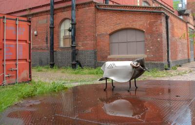 Philip Michael Wolfson TSUKOMOGAMI SHEEP bench sculpture without bronze horns