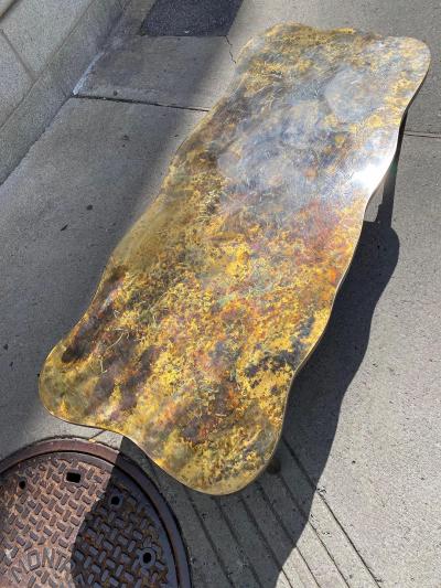 Philip and Kelvin LaVerne Acid Etched and Patinated Bronze Coffee Table by Philip and Kelvin LaVerne