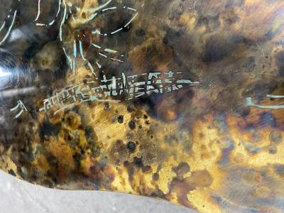 Philip and Kelvin LaVerne Acid Etched and Patinated Bronze Coffee Table by Philip and Kelvin LaVerne