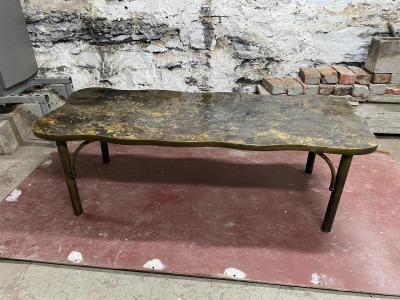 Philip and Kelvin LaVerne Acid Etched and Patinated Bronze Coffee Table by Philip and Kelvin LaVerne