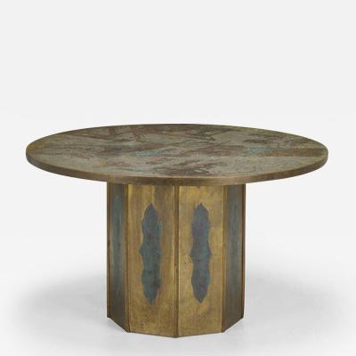 Philip and Kelvin LaVerne BRONZE AND PEWTER CHAN DINING TABLE BY PHILLIP AND KELVIN LAVERNE