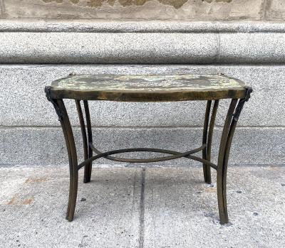 Philip and Kelvin LaVerne Bronze and Pewter Madame Pompadour Side Table by Philip Kelvin Laverne