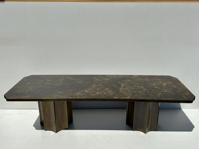 Philip and Kelvin LaVerne Creation of Man Etched Brass Coffee Table