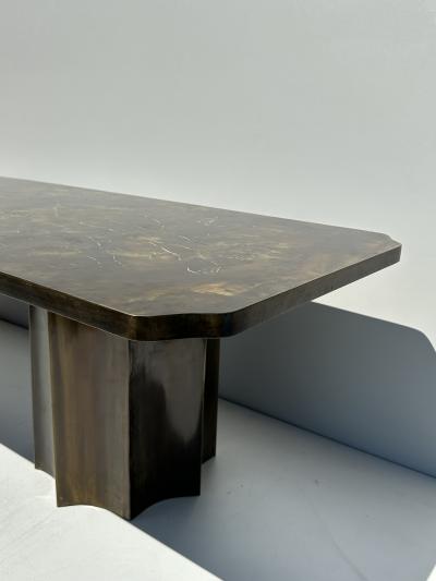Philip and Kelvin LaVerne Creation of Man Etched Brass Coffee Table