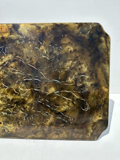 Philip and Kelvin LaVerne Creation of Man Etched Brass Coffee Table
