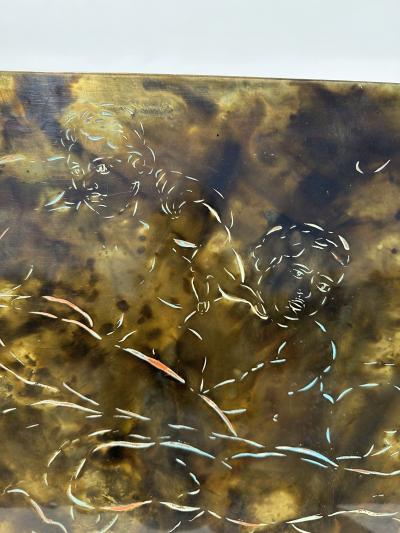 Philip and Kelvin LaVerne Creation of Man Etched Brass Coffee Table