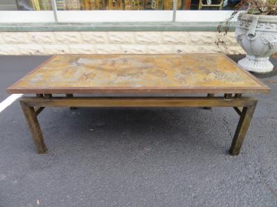 Philip and Kelvin LaVerne Fantastic Acid Etched Asian Inspired Coffee Table by Phillip and Kelvin Laverne