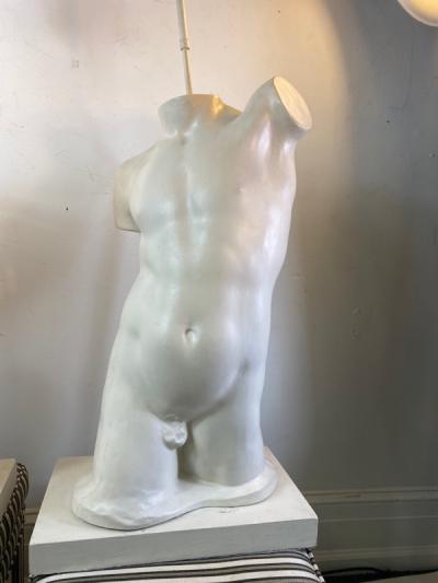 Philip and Kelvin LaVerne MALE AND FEMALE TORSO TABLE LAMPS IN THE MANNER OF PHILLIP KELVIN LAVERNE