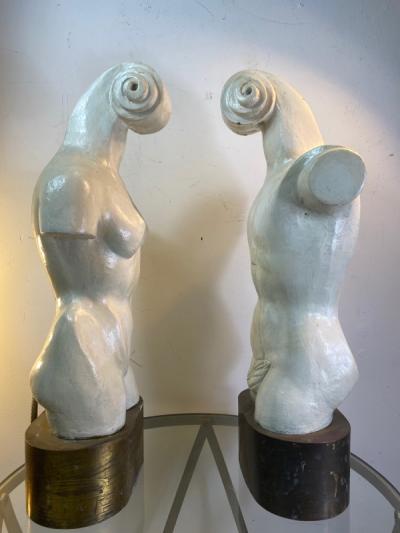 Philip and Kelvin LaVerne MODERNIST MALE FEMALE TORSOS IN THE MANNER OF PHILIP KELVIN LAVERNE