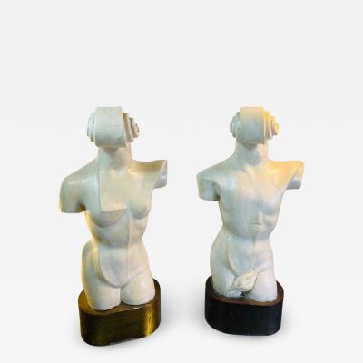 Philip and Kelvin LaVerne MODERNIST MALE FEMALE TORSOS IN THE MANNER OF PHILIP KELVIN LAVERNE